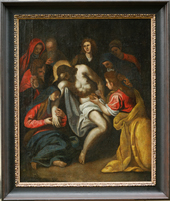 PALMAI IL DŽOVANEI (Palma il Giovane (1544-1628),kitaip-Jacopo Negretti) priskiriamas tapybos darbas "Kristaus nuėmimas nuo kryžiaus", Italija, XVI a.pab.-XVII a.pr.