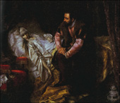 Barboros Radvilaitės mirtis. 1860. Jozef Simmler (1823-1868).