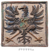 Plokštinis koklis su Radvilų herbu, XVII a. I p.